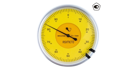 Индикатор часового типа ASIMETO 422-11-2 (ИЧ 0-1 мм, 0,01 мм), с горизонтальным расположением шкалы