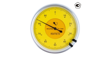 Индикатор часового типа ASIMETO 422-11-2 (ИЧ 0-1 мм, 0,01 мм), с горизонтальным расположением шкалы