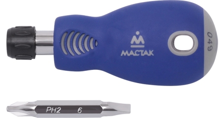 Отвертка со сменной вставкой (битой), 2 в 1 МАСТАК 049-2B