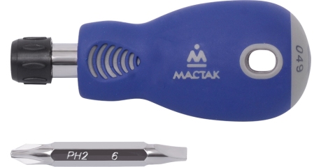 Отвертка со сменной вставкой (битой), 2 в 1 МАСТАК 049-2B