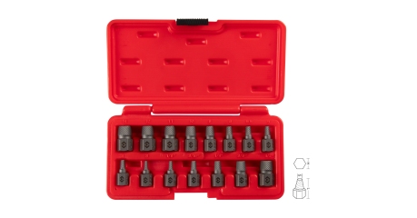 Набор экстракторов, 3-14 мм, 15 предметов, кейс KING TONY 11015SQ