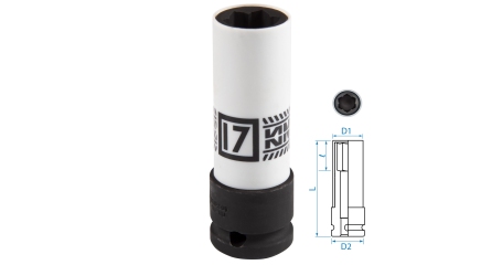 Головка для секретных болтов MB ударная 1/2, 17 мм KING TONY 9BW4501