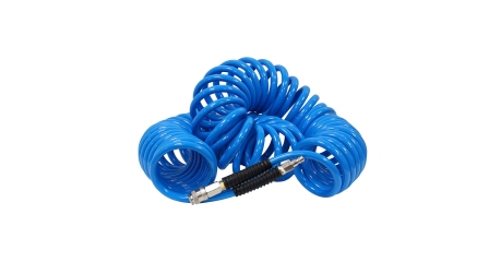 Cпиральный воздушный шланг JETA PRO 5887515 с фитингами М1/4", Ø 9.5-13.5 мм, длина 15 м, цвет синий