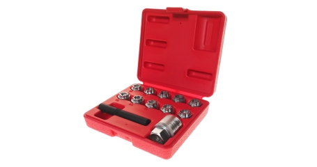 Набор головок для секретных болтов и гаек JTC 4596 (10 головок, экстрактор, фикс.гайка, MERCEDES)