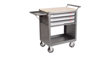 Тележка инструментальная серая с открытым отсеком JTC 5516 (3 секции)