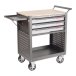 Тележка инструментальная серая с открытым отсеком JTC 5516 (3 секции)