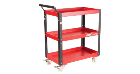 Тележка инструментальная красная с открытым отсеком JTC S1053 (3 секции)