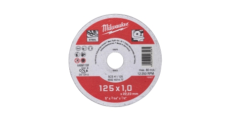Отрезной диск по металлу Milwaukee SCS41 / 125х1х22,2 (Арт. 4932451477)