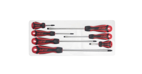 Набор отверток усиленных JTC 7643 (SL5.5x100, SL6.5x38, SL6.5x150, PH1x75, PH2x38,150 PH3x200, 7 предметов)