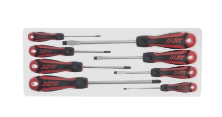 Набор отверток усиленных JTC 7644 (SL3.0x75, SL5.5x75, SL6.5x100, SL8.0x150, РН0х75, РН1х75, РН2х100, РНЗх150, 8 предметов)
