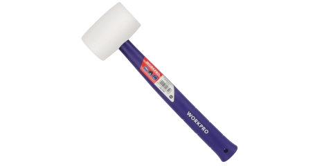 Молоток резиновый с пластиковой рукояткой 450гр белый WP241040 WORKPRO