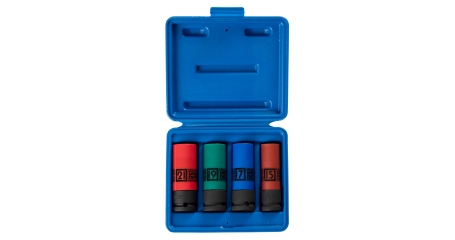 Набор глубоких ударных торцевых головок 1/2, шестигранные, 15, 17, 19, 21 мм KING TONY 44904MP01