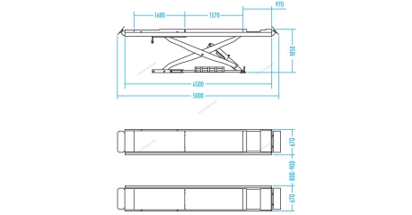 Подъемник 380В ножничный для сход-развала 4,5 тонн синий/серый (опция траверса) NORDBERG N634-4,5