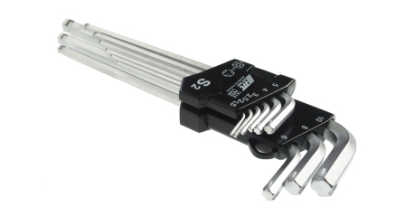 Набор ключей шестигранных удлиненных с шаром для поврежденного крепежа JTC 7819 (9 предметов)