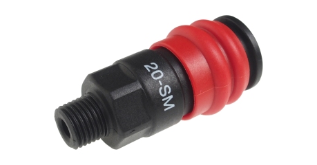 Переходник для компрессора 1/4" быстросъемный композитный с клапаном наружная резьба JTC