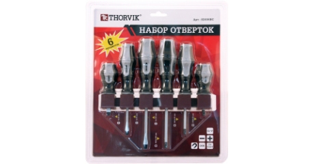 Набор отверток стержневых на пластиковом держателе Thorvik SDS06BC (6 предметов)