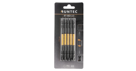 RUNTEC RT-IBD110 Бита ударная двусторонняя RUNTEC H6.35 110мм PH2/PH2 5 шт.