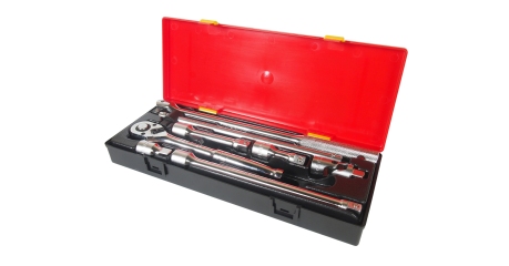 Набор инструментов слесарно-монтажный JTC K4081 (ключ трещот. 1/2", 36 зуб., ворот., удлинит., 8 предметов)