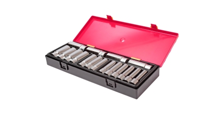 Набор головок торцевых 6-ти гранных глубоких JTC K4171 (1/2", 10-32 мм, 17 предметов в кейсе)