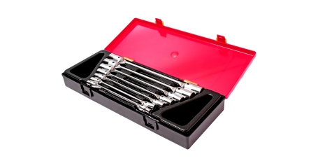 Набор ключей торцевых шарнирных JTC K6072 (6-19 мм, 7 предметов в кейсе)