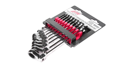 Набор ключей комбинированных трещоточных шарнирных на холдере JTC 3448 (8-17 мм, 9 предметов)