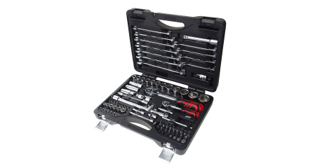 Набор инструментов 85 предметов слесарно-монтажный 1/4",1/2" 6-ти гранных в кейсе JTC-H085C-B72