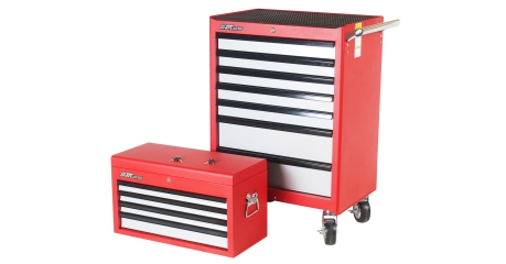 Тележка инструментальная JTC 3931 с ящиком JTC 3011 (7 секций)