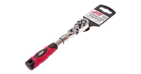 Трещотка шарнирная телескопическая с резиновой рукояткой JTC 5028 (1/4