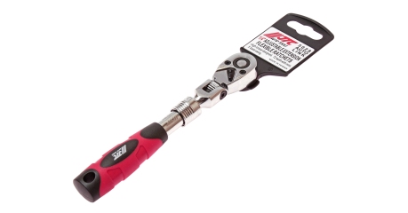 Трещотка шарнирная телескопическая с резиновой рукояткой JTC 5028 (1/4", 72 зуба, 175-225 мм)