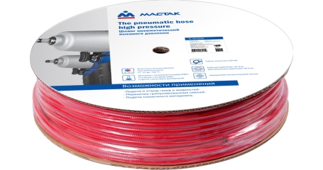 Шланг пневматический высокого давления МАСТАК 684-08100, 8х12 мм, бухта 100 м, поливинилхлоридный, гибкий