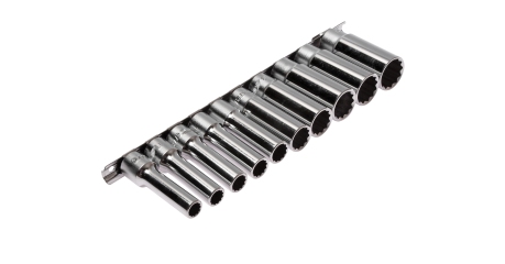 Набор головок торцевых 12-ти гранных глубоких JTC T410M (1/2", 10-24 мм, L=76 мм, 10 предметов)