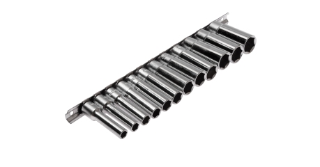 Набор головок торцевых 6-ти гранных глубоких JTC H312M (3/8", 8-19 мм, L=63 мм, 12 предметов)