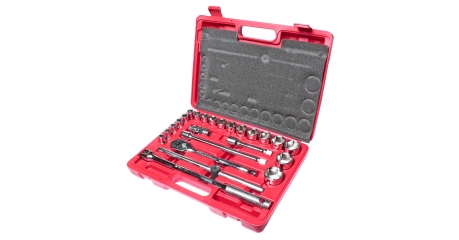 Набор головок торцевых 6-ти гранных  JTC H424B (1/2", 10-32 мм, 24 предмета в кейсе)