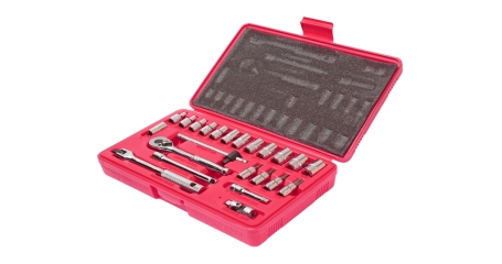 Набор головок торцевых и насадок  6-ти гранных JTC H223S (1/4