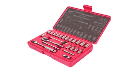 Набор головок торцевых и насадок  6-ти гранных JTC H223S (1/4", 5/32"-1/2", Т20-Т40, 23 предмета в кейсе)