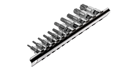 Набор головок торцевых JTC 3902 (1/4"-3/8", TORX, Т10Н-Т60Н, с отверстием, 11 предметов)