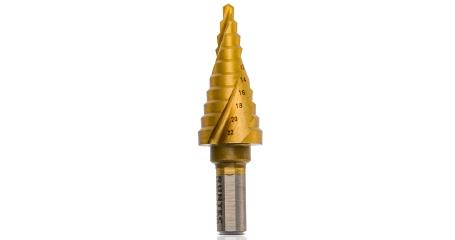 Сверло ступенчатое RUNTEC RT-DS4-22-10, 4-22 мм, 10 ступеней, HSS-TiN