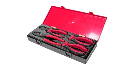 Набор инструментов губцевых JTC K5043 (4 предмета в кейсе: пассатижи, бокорезы, клещи)