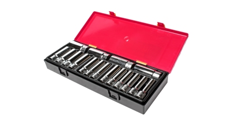 Набор головок торцевых 12-ти гранных глубоких JTC K4172 (1/2", 10-32 мм, 17 предметов в кейсе)