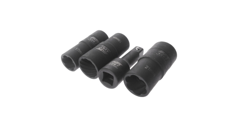 Набор головок для секретных болтов и гаек двухсторонних JTC 4267 (17, 19, 21 мм, 4 предмета)