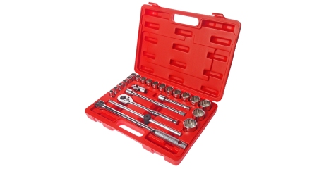 Набор головок торцевых 12-ти гранных JTC T424B (1/2", 10-32 мм, 24 предмета в кейсе)