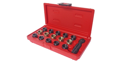 Набор инструментов для восстановления резьбы свечей зажигания JTC 4864 (втулки М14х1,25, L=11,2 мм, 17,5 мм)