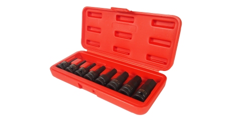 Набор бит-головок ударных JTC J408H (1/2", HEX, H5-19 мм х 60 мм, 8 предметов в кейсе)