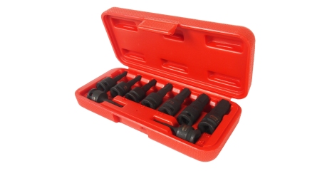 Набор бит-головок ударных JTC J309H (3/8", HEX, H3-14 мм х 52 мм, 9 предметов в кейсе)