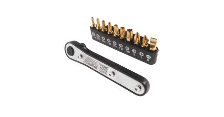 Набор бит с ключом трещоткой JTC U11MC (1/4" SL6, PH1-2, TORX, Т10Н-Т40Н, 11 предметов)