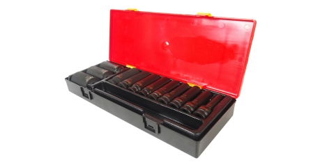 Набор головок торцевых 12-ти гранных глубоких ударных JTC K4122 (1/2", 10-32 мм, 12 предметов в кейсе)