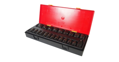 Набор головок торцевых 6-ти гранных ударных JTC K4223 (1/2", 08-32 мм, 22 предмета в кейсе)