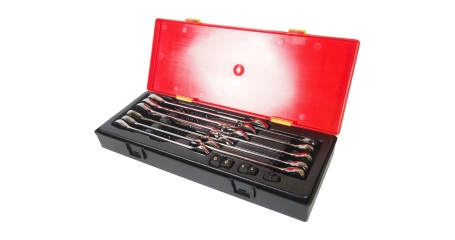 Набор ключей рожково-накидных трещоточных JTC K6141 (14 предметов в кейсе)