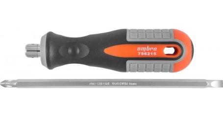 756215 Отвертка стержневая двусторонняя ROUND GRIP, РН2,SL6x150 мм