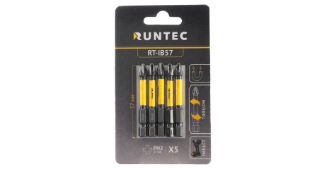 RUNTEC RT-IB57 Бита ударная RUNTEC (H6.35, 57 мм, PH2), 5 шт.
